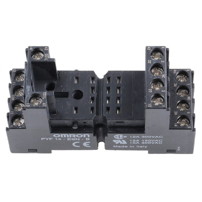 Omron 14 Pin 250V ac DIN Rail Relay Socket, for use with MY2, MY4