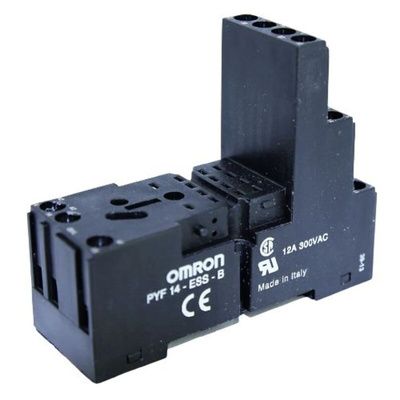 Omron PYF14 14 Pin 250V ac DIN Rail Relay Socket, for use with MY2, MY4