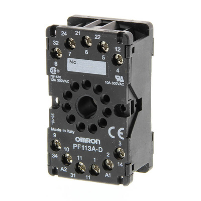 Omron 11 Pin 300V ac DIN Rail Relay Socket, for use with MKS Series