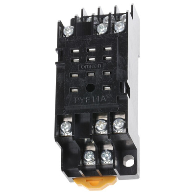 Omron 250V ac DIN Rail Relay Socket, for use with MY3 Series