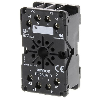 Omron 8 Pin 250V ac DIN Rail Relay Socket, for use with MKS Series