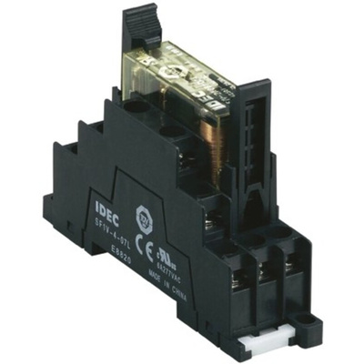 Idec 10 Pin 250V ac/dc DIN Rail Relay Socket, for use with RF1V Force Guided Relay