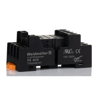 Weidmuller D-SERIES 4 Pin 250V ac Panel Mount Relay Socket