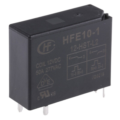 RS PRO PCB Mount Latching Power Relay, 12V dc Coil, 50A Switching Current, SPST