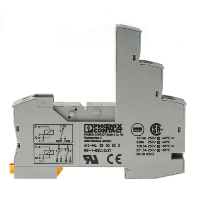 Phoenix Contact RIF-1-BSC 250V ac/dc DIN Rail Relay Socket, for use with Relays