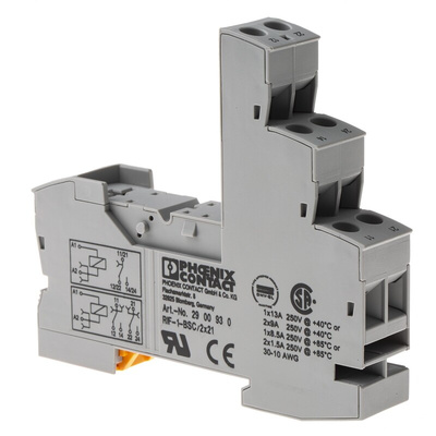 Phoenix Contact RIF-1-BSC 250V ac/dc DIN Rail Relay Socket, for use with Relays
