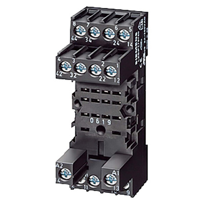 Siemens LZS 0 Pin Snap-On Rail Mount Relay Socket, for use with PT Relay
