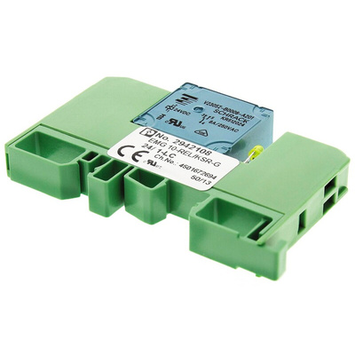 Phoenix Contact EMG 10-REL/KSR-G 24/1-LC Series Interface Relay, DIN Rail Mount, 24V dc Coil, SPST, 1-Pole
