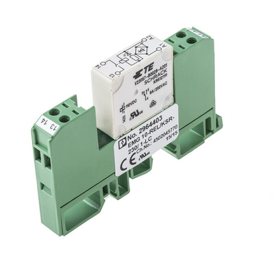 Phoenix Contact EMG 10-REL/KSR-230/1-LC Series Interface Relay, DIN Rail Mount, 230V dc Coil, SPST, 1-Pole