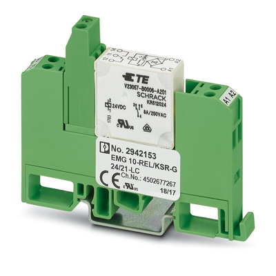 Phoenix Contact EMG REL Series Interface Relay, DIN Rail Mount, 24V dc Coil, SPDT, 1-Pole