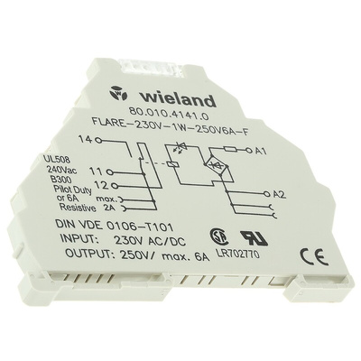 Wieland flare Series Interface Relay, DIN Rail Mount, 230V ac Coil, SPDT, 1-Pole