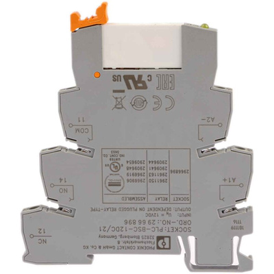 Phoenix Contact PLC-RSC- 12DC/21 Series Interface Relay, DIN Rail Mount, 12V dc Coil, SPDT, 1-Pole