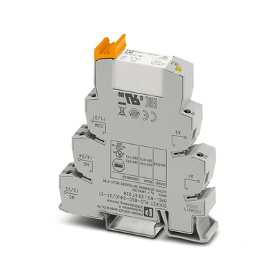 Phoenix Contact PLC-RSC- 24UC/21-21 Series Interface Relay, DIN Rail Mount, 24V ac/dc Coil, DPDT, 2-Pole