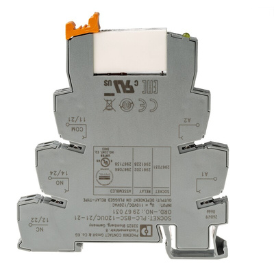 Phoenix Contact PLC-RSC-120UC/21-21 Series Interface Relay, DIN Rail Mount, 110V ac/dc Coil, DPDT, 2-Pole