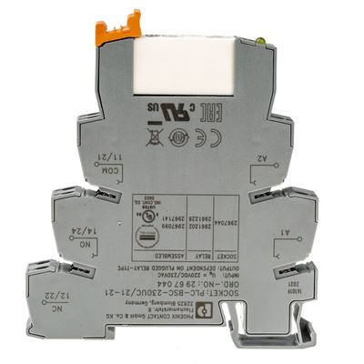 Phoenix Contact PLC-RSC-230UC/21-21 Series Interface Relay, DIN Rail Mount, 230V ac Coil, DPDT, 2-Pole