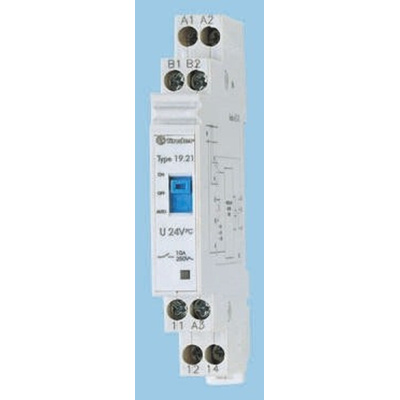 Finder 19 Series Interface Relay, DIN Rail Mount, 24V dc Coil, SPDT