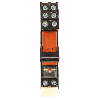 TE Connectivity RT Series Interface Relay, DIN Rail Mount, 24V ac Coil, DPDT, 2-Pole