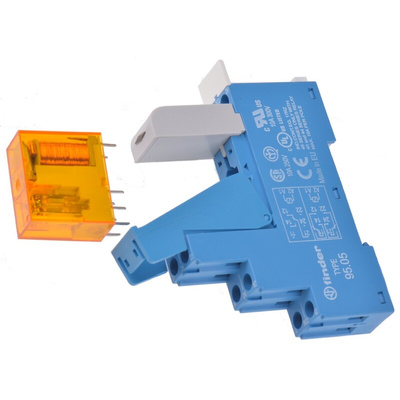Finder 48 Series Interface Relay, DIN Rail Mount, 24V ac Coil, DPDT, 2-Pole