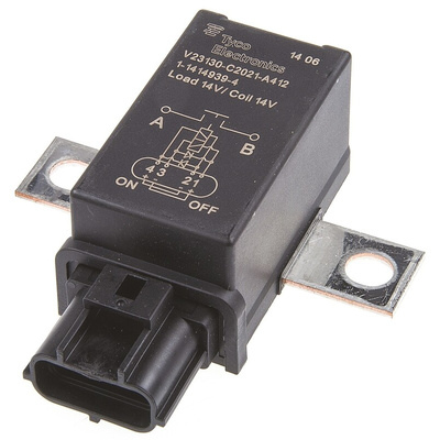 TE Connectivity Flange Mount Automotive Relay, 12V dc Coil Voltage, 190A Switching Current, SPST