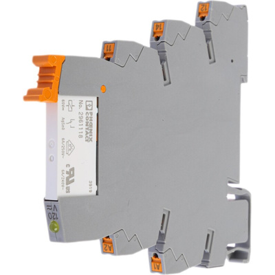 Phoenix Contact PLC-RPT-120UC/21 Series Interface Relay, DIN Rail Mount, 110V ac/dc Coil, SPDT, 1-Pole
