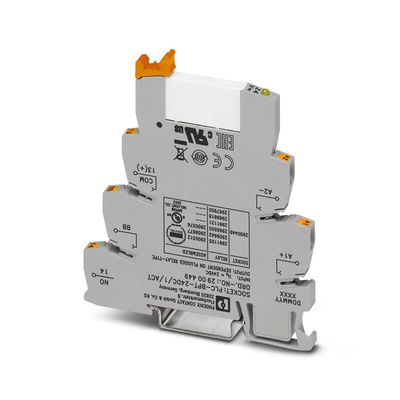 Phoenix Contact PLC-RPT- 24DC/ 1/ACT Series Interface Relay, DIN Rail Mount, 24V dc Coil, SPST, 1-Pole