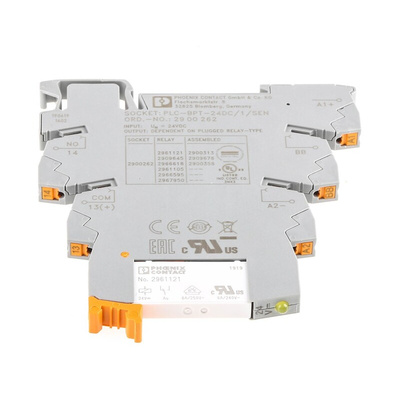 Phoenix Contact PLC-RPT- 24DC/ 1AU/SEN Series Interface Relay, DIN Rail Mount, 24V dc Coil, SPST, 1-Pole