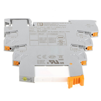 Phoenix Contact PLC-RPT- 12DC/21 Series Interface Relay, DIN Rail Mount, 12V dc Coil, SPDT, 1-Pole
