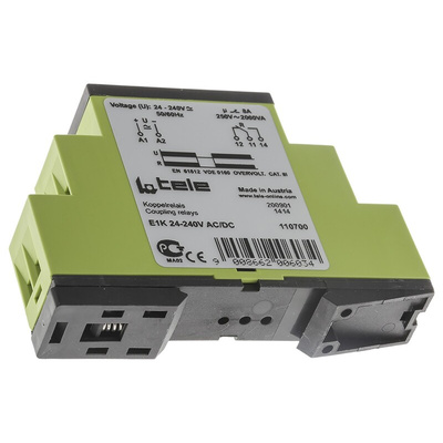 Tele Interface Relay, DIN Rail Mount, 1-Pole