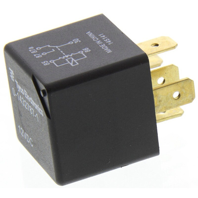 TE Connectivity Plug In Automotive Relay, 12V dc Coil Voltage, 30A Switching Current, SPDT