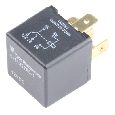 TE Connectivity Plug In Automotive Relay, 12V dc Coil Voltage, 30A Switching Current, SPDT