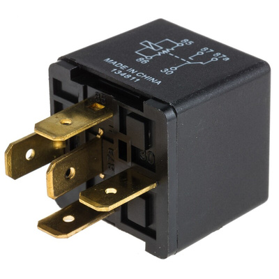 TE Connectivity Plug In Automotive Relay, 12V dc Coil Voltage, 30A Switching Current, SPDT