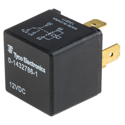 TE Connectivity Plug In Automotive Relay, 12V dc Coil Voltage, 30A Switching Current, SPDT