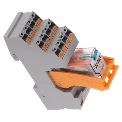 Phoenix Contact RIF Series Interface Relay, DIN Rail Mount, 24V dc Coil, 4PDT, 4-Pole