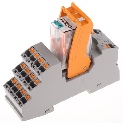 Phoenix Contact RIF Series Interface Relay, DIN Rail Mount, 24V dc Coil, DPDT, 2-Pole