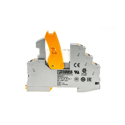 Phoenix Contact RIF-1-RPT-LDP-24DC/2X21 Series Interface Relay, DIN Rail Mount, 24V dc Coil, DPDT, 2-Pole