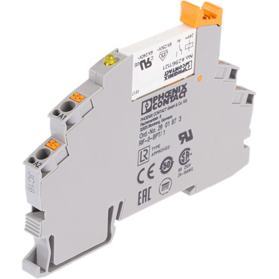Phoenix Contact RIF-0-RPT-24DC/ 1AU Series Interface Relay, DIN Rail Mount, 24V dc Coil, SPST, 1-Pole