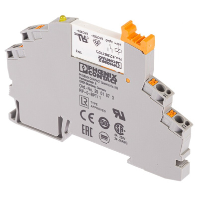 Phoenix Contact RIF-0-RPT-24DC/1 Series Interface Relay, DIN Rail Mount, 24V dc Coil, SPST, 1-Pole