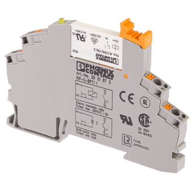 Phoenix Contact RIF-0-RPT-12DC/ 1AU Series Interface Relay, DIN Rail Mount, 12V dc Coil, SPST, 1-Pole