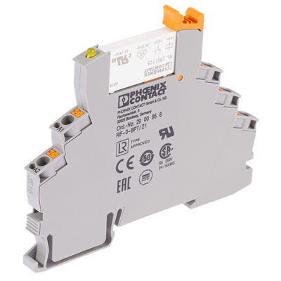 Phoenix Contact RIF-0-RPT-24DC/21 Series Interface Relay, DIN Rail Mount, 24V dc Coil, SPDT, 1-Pole