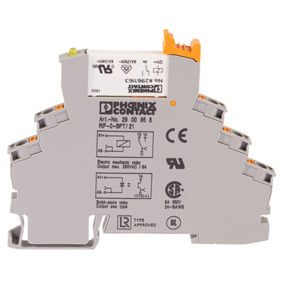 Phoenix Contact RIF-0-RPT-12DC/21AU Series Interface Relay, DIN Rail Mount, 12V dc Coil, SPDT, 1-Pole