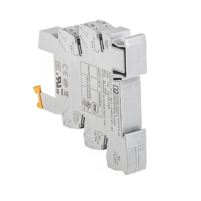 Phoenix Contact PLC-RPT- 24DC/21-21 Series Interface Relay, DIN Rail Mount, 24V dc Coil, DPDT, 2-Pole