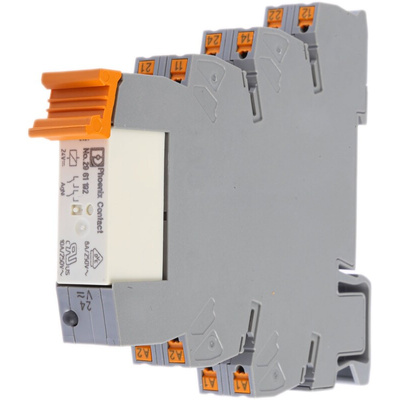 Phoenix Contact PLC-RPT- 24UC/21-21 Series Interface Relay, DIN Rail Mount, 24V ac/dc Coil, DPDT, 2-Pole