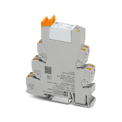 Phoenix Contact PLC-RPT- 24UC/21-21 Series Interface Relay, DIN Rail Mount, 24V ac/dc Coil, DPDT, 2-Pole