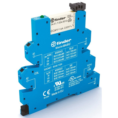 Finder 39 Series Interface Relay, DIN Rail Mount, 230V ac Coil, SPDT
