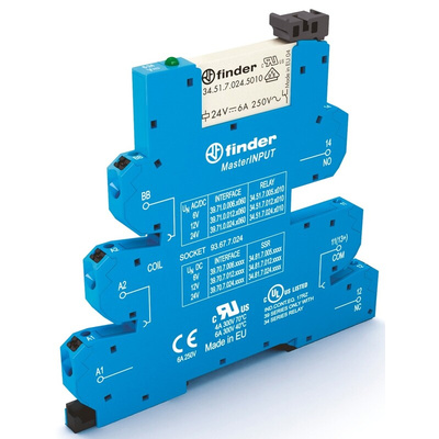 Finder 39 Series Interface Relay, DIN Rail Mount, 110V ac/dc Coil, SPDT