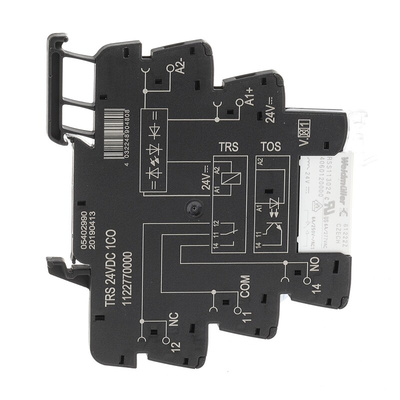 Weidmuller TRS Series Interface Relay, DIN Rail Mount, 24V Coil, SPDT, 1-Pole, 6A Load