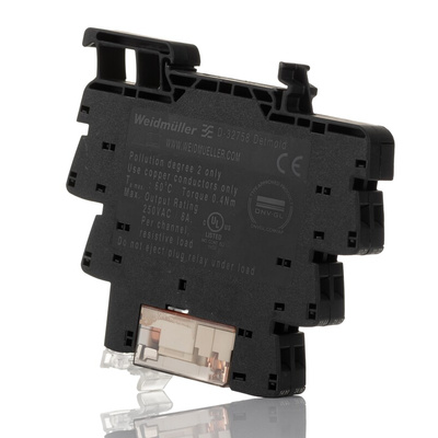 Weidmuller TRS Series Interface Relay, DIN Rail Mount, 24V Coil, DPDT, 2-Pole