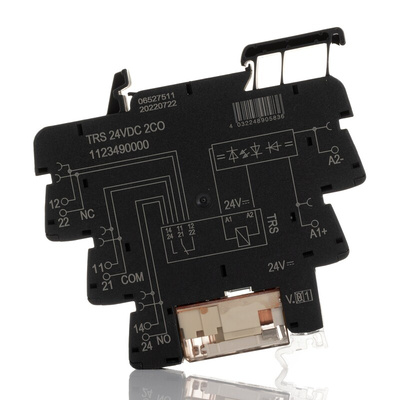 Weidmuller TRS Series Interface Relay, DIN Rail Mount, 24V Coil, DPDT, 2-Pole