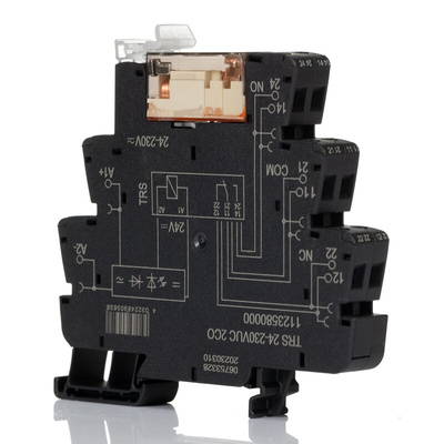 Weidmuller TRS Series Interface Relay, DIN Rail Mount, 24 → 230V ac/dc Coil, DPDT, 2-Pole, 8A Load