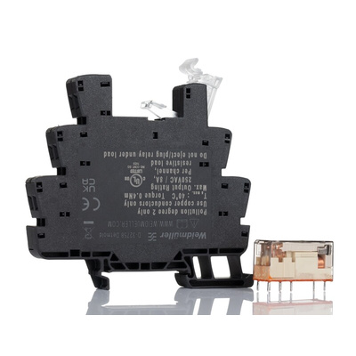 Weidmuller TRS Series Interface Relay, DIN Rail Mount, 24 → 230V ac/dc Coil, DPDT, 2-Pole, 8A Load
